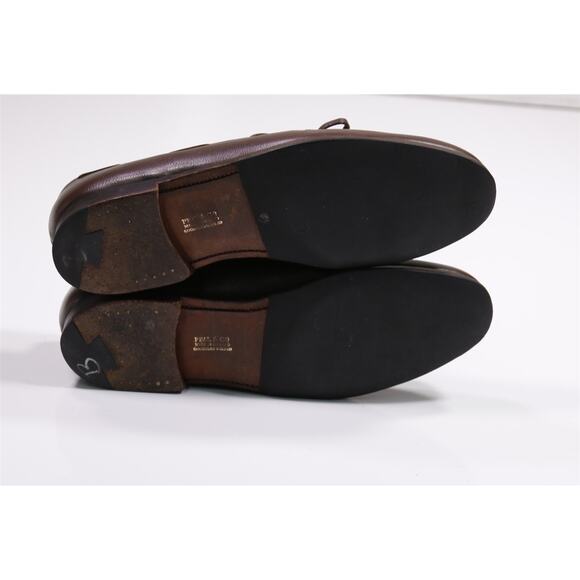 Peal & Co Brooks Brothers Brown Leather Tied Loafers Men's UK 10.5 US 11 - Picture 9 of 12